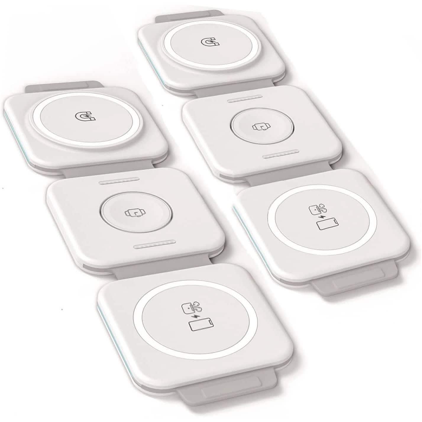 2-Pack: 3-in-1 Travel Charging Station for AirPods, Apple Watch and iPhone Mobile Accessories - DailySale