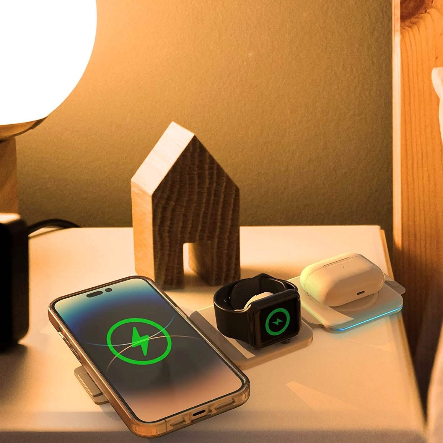 2-Pack: 3-in-1 Travel Charging Station for AirPods, Apple Watch and iPhone Mobile Accessories - DailySale