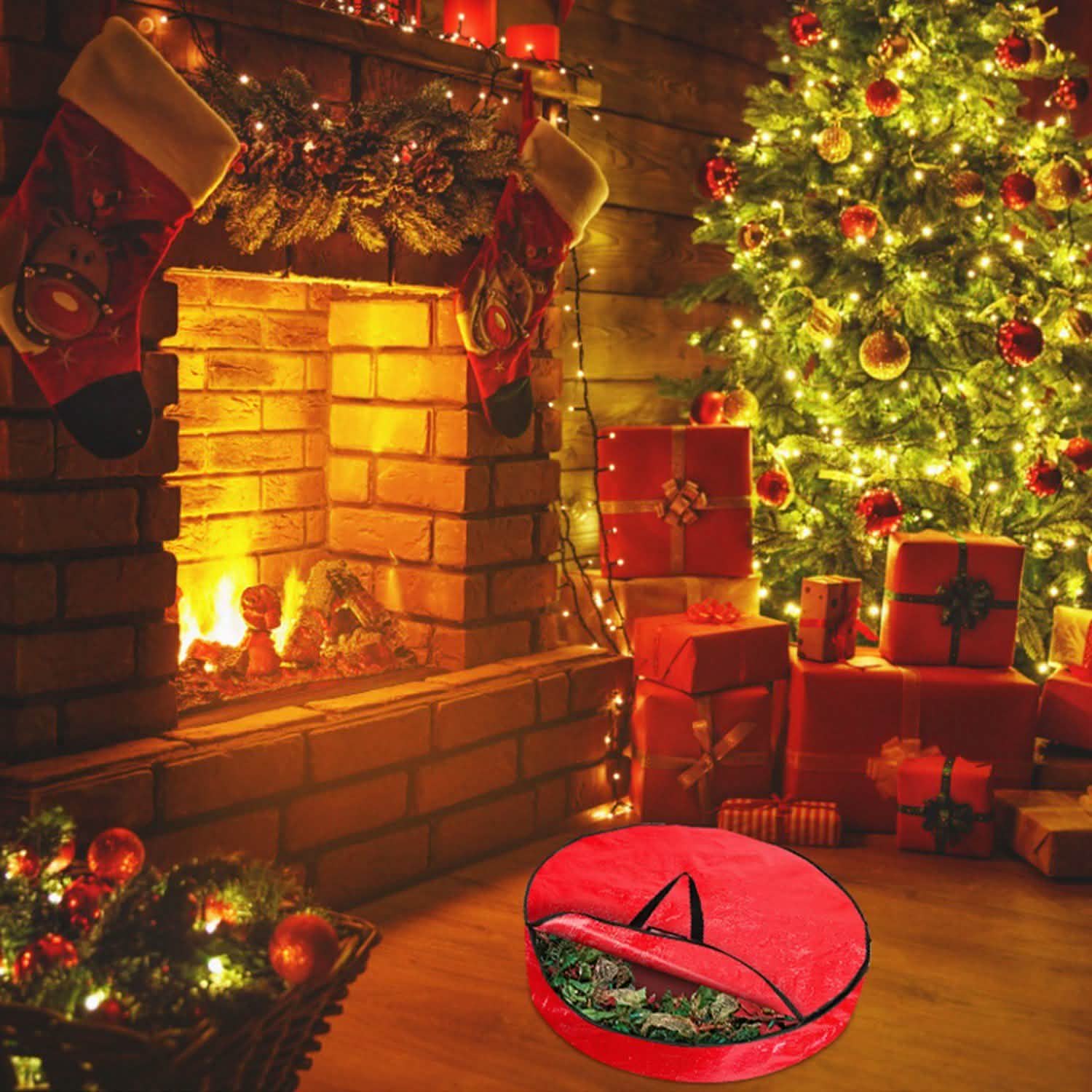 2-Pack: 30" Christmas Wreath Storage Bag 88L Closet & Storage - DailySale