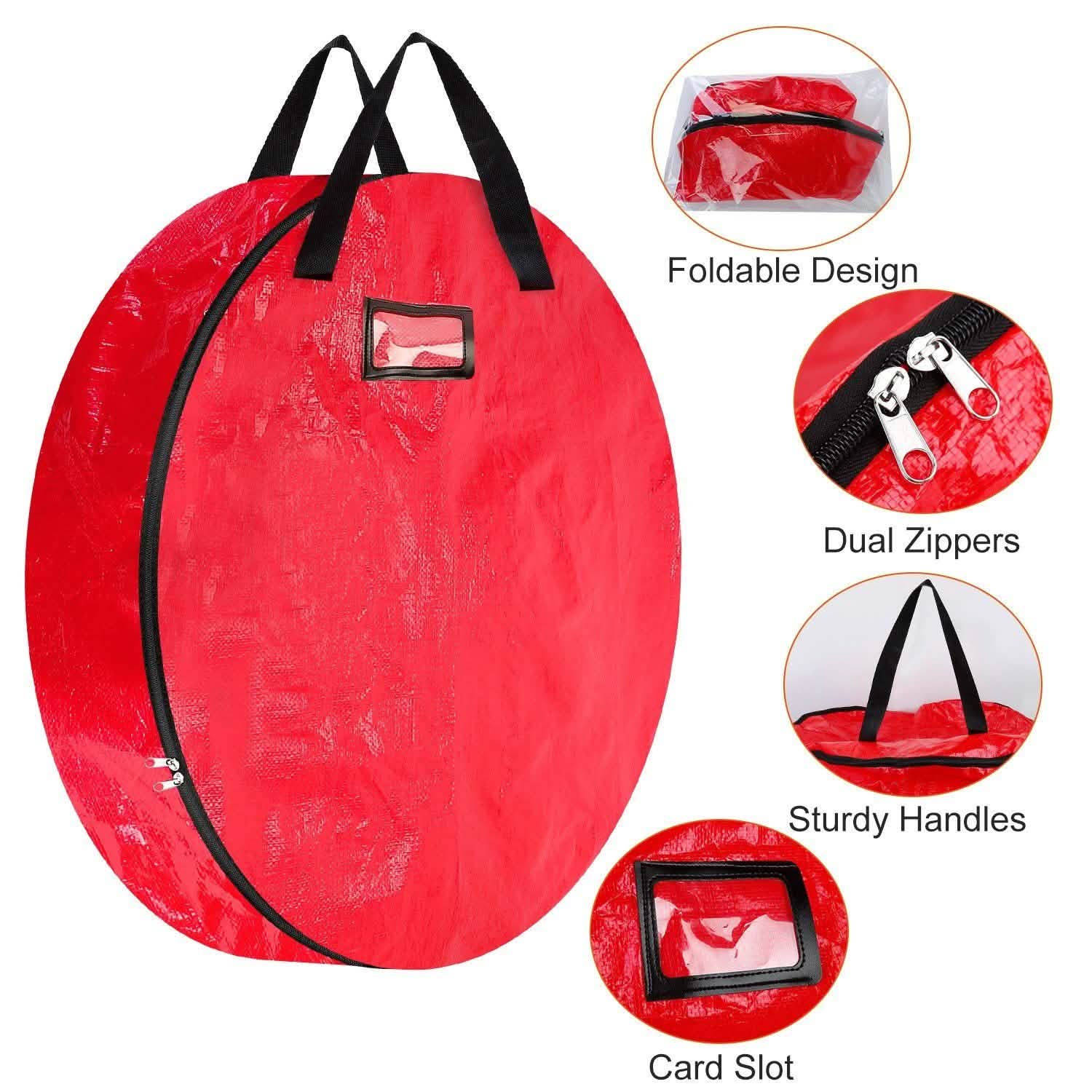 2-Pack: 30" Christmas Wreath Storage Bag 88L Closet & Storage - DailySale