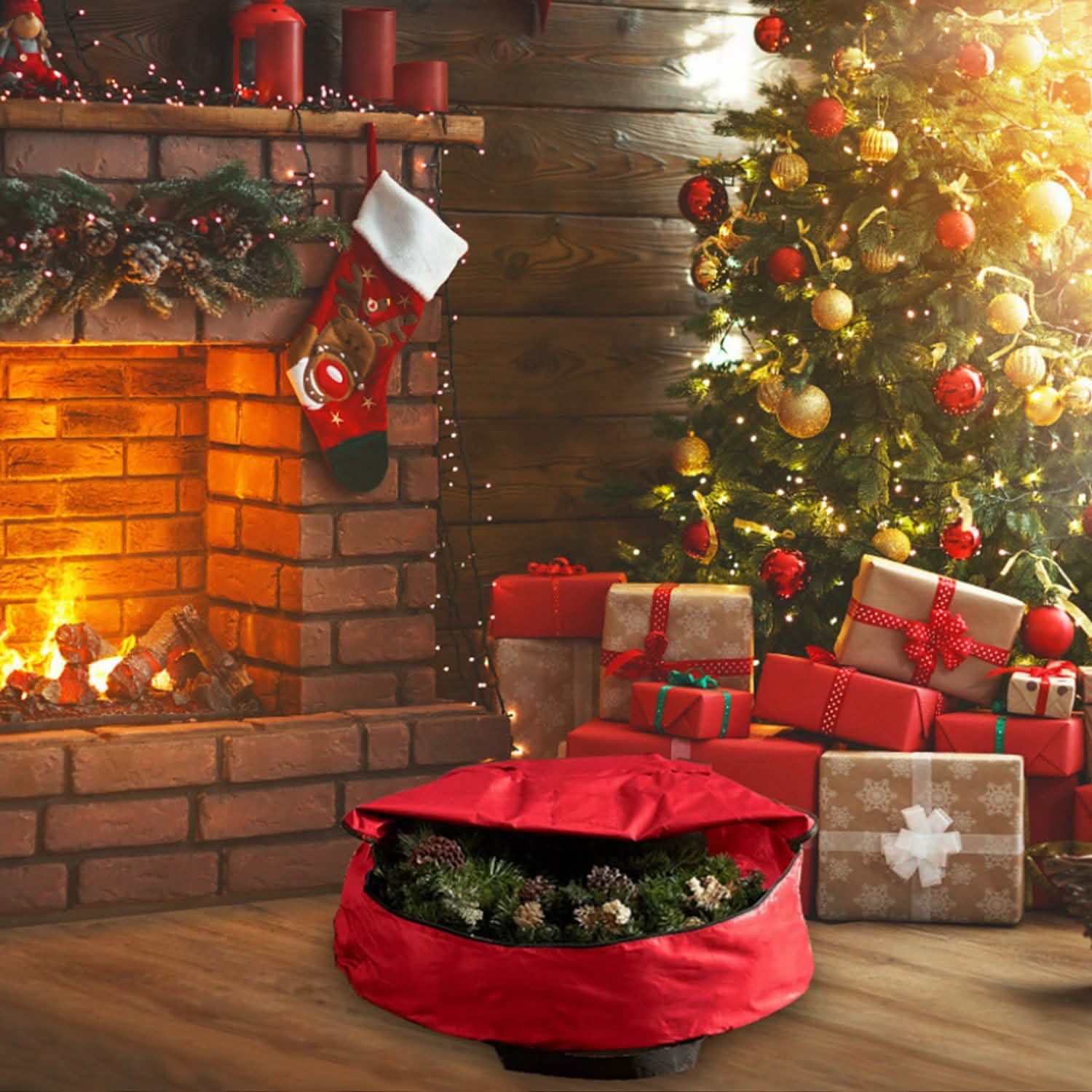 2-Pack: 30" Christmas Wreath Storage Bag 88L Closet & Storage - DailySale