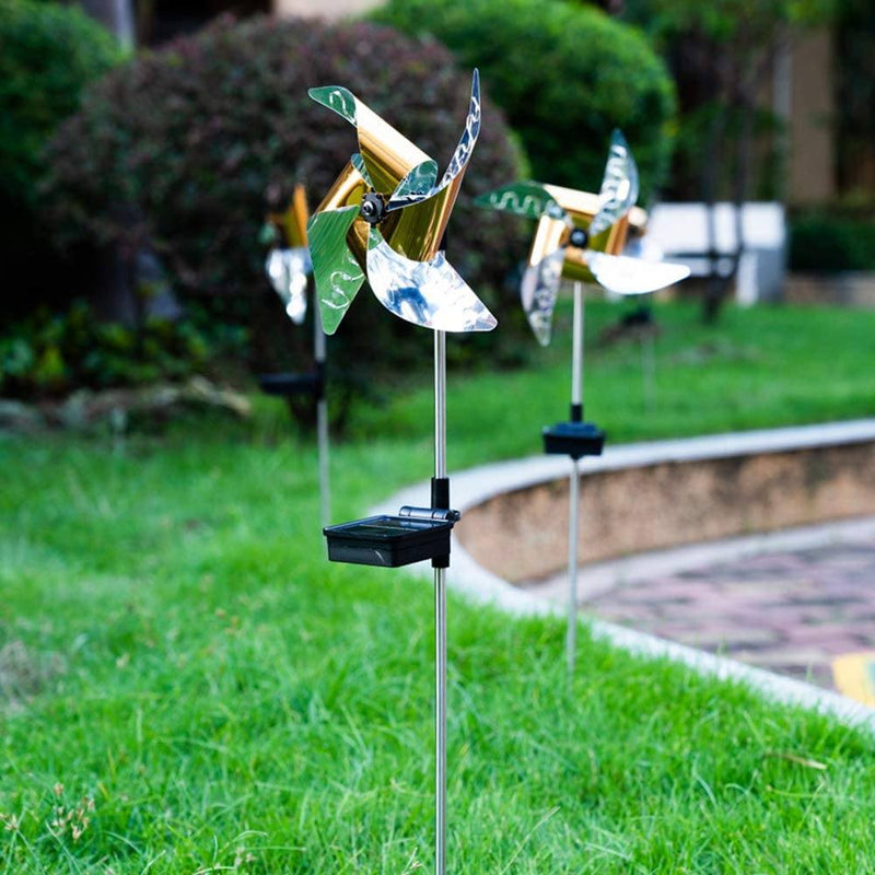 2-Pack: 32LED Outdoor Solar Ground Light Garden Lawn Waterproof Windmill Lamp Garden & Patio - DailySale