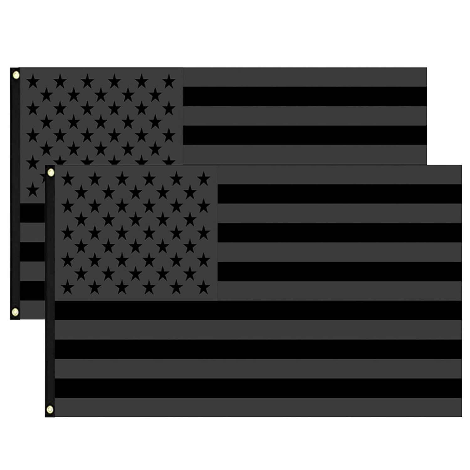 2-Pack: 3X5 Ft. All Black American Flag Everything Else - DailySale