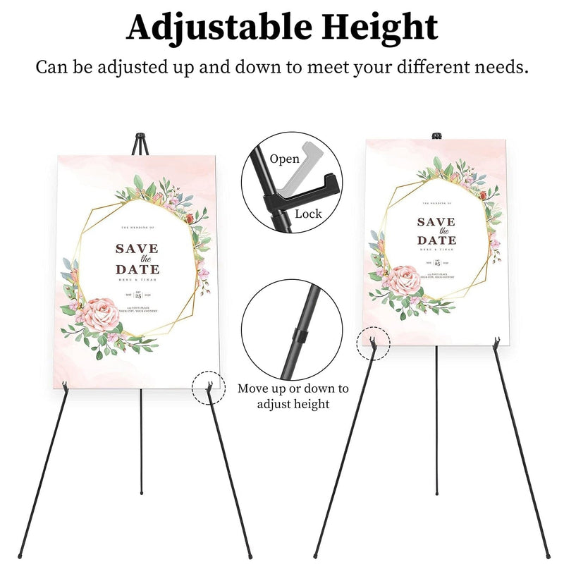 2-Pack: 61" Collapsible A Frame Tripod Easel Iron Alloy Drawing Stand Holiday Decor & Apparel - DailySale