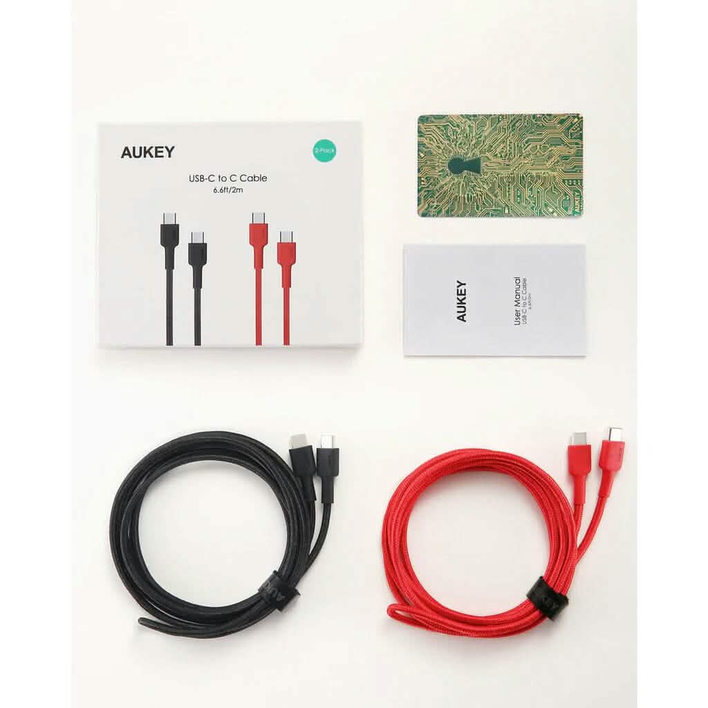 2-Pack: 6.6ft CB-CD28 USB C Cable USB C to USB C Cable Mobile Accessories - DailySale