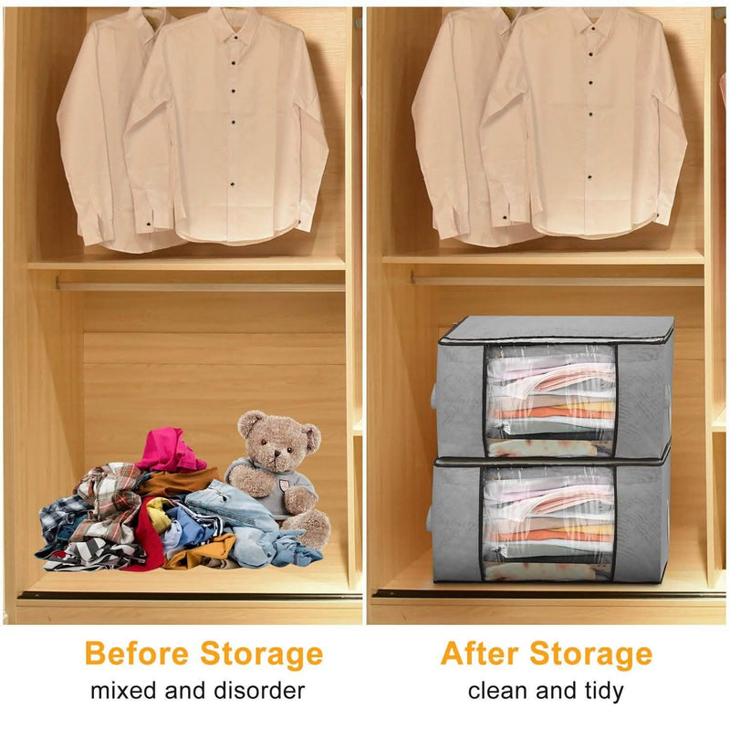 2-Pack: 90L Large Capacity Foldable Closet Organizer Closet & Storage - DailySale