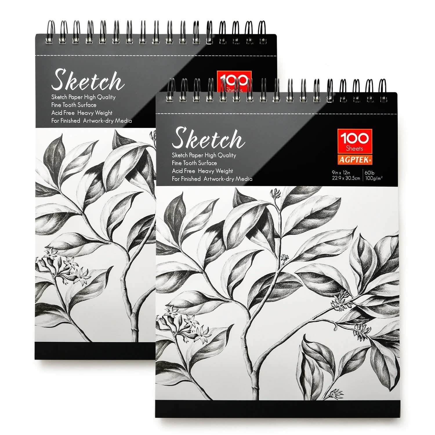 2-Pack: 9X12" 100 Sheets Spiral Sketch Pad Toys & Hobbies - DailySale