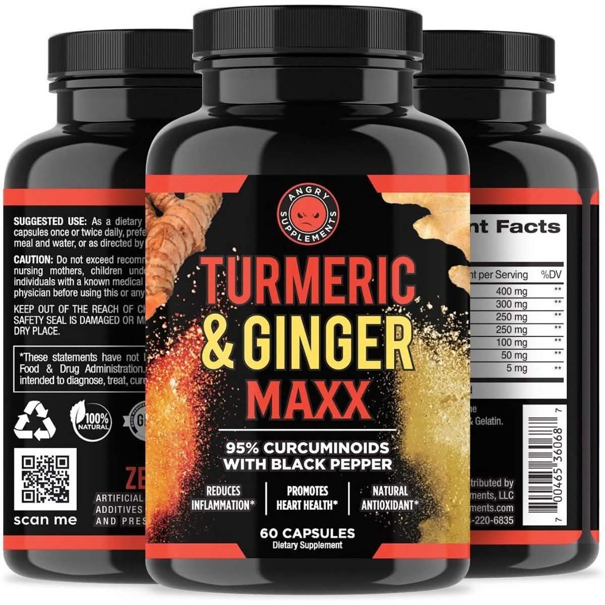 2-Pack: Angry Supplement Apple Cider Vinegar + Beetroot and Turmeric & Ginger Capsules Wellness & Fitness - DailySale