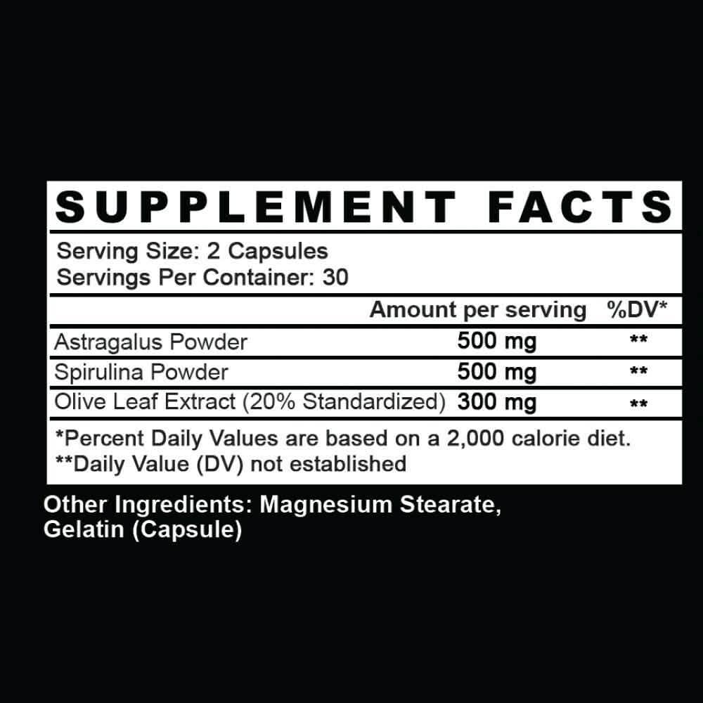 2-Pack: Angry Supplements Herbal Defense Anti Viral Immune Support, Spirulina Olive Leaf Wellness & Fitness - DailySale