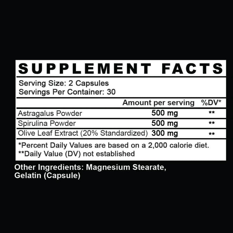 2-Pack: Angry Supplements Herbal Defense Anti Viral Immune Support, Spirulina Olive Leaf Wellness & Fitness - DailySale