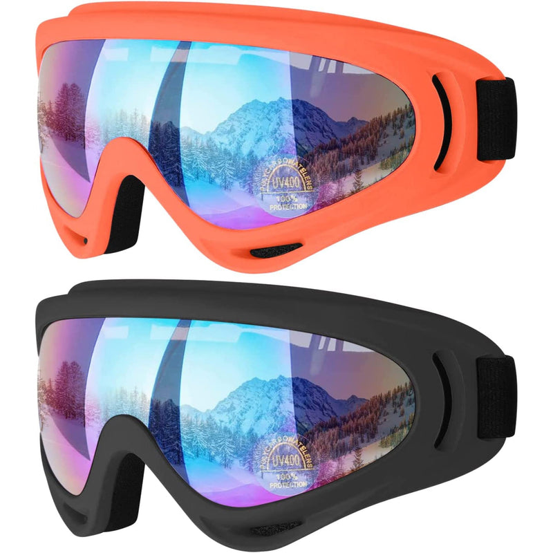 2-Pack: Anti-Scratch Dustproof Sports Goggles Sports & Outdoors Black/Orange - DailySale
