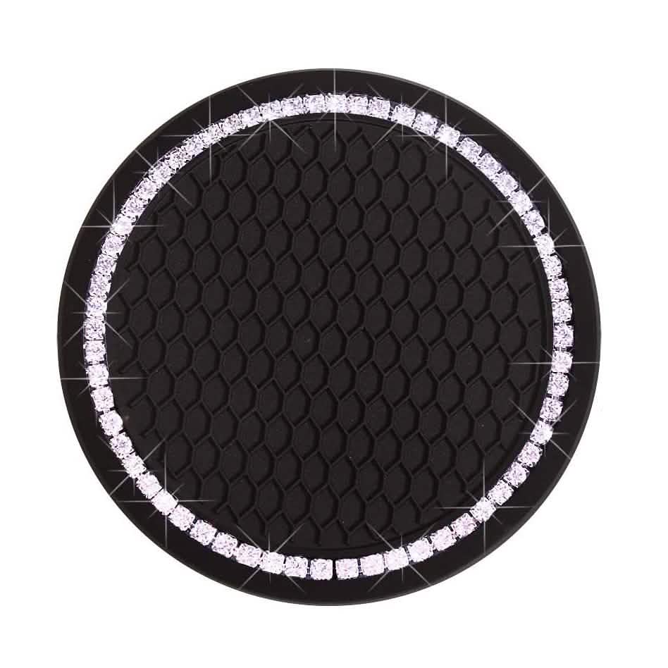 2-Pack: Anti-Slip Crystal Rhinestone Car Coaster Automotive - DailySale
