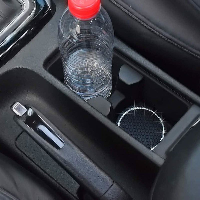 2-Pack: Anti-Slip Crystal Rhinestone Car Coaster Automotive - DailySale