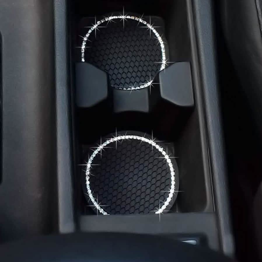 2-Pack: Anti-Slip Crystal Rhinestone Car Coaster Automotive - DailySale