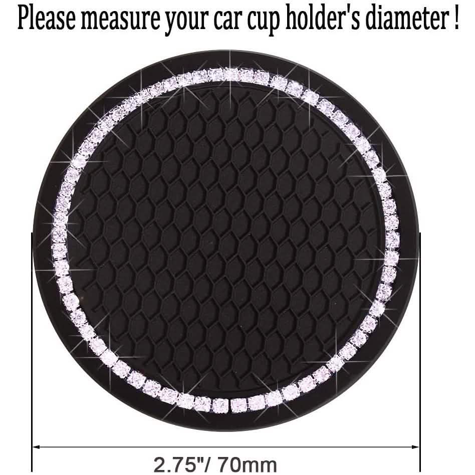 2-Pack: Anti-Slip Crystal Rhinestone Car Coaster Automotive - DailySale