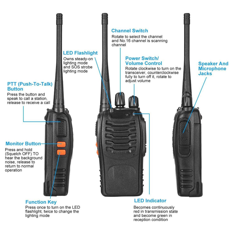 2-Pack: Baofeng BF-888S Walkie Talkies Two Way Radio Tactical - DailySale