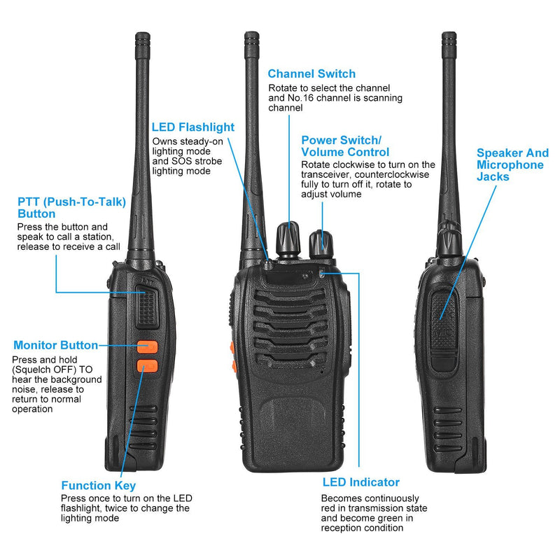 2-Pack: Baofeng BF-888S Walkie Talkies Two Way Radio Tactical - DailySale