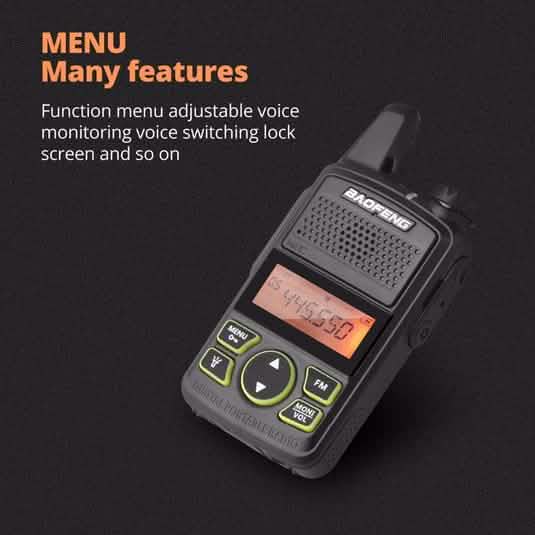 2-Pack: Baofeng T1 Walkie Talkie Tactical - DailySale