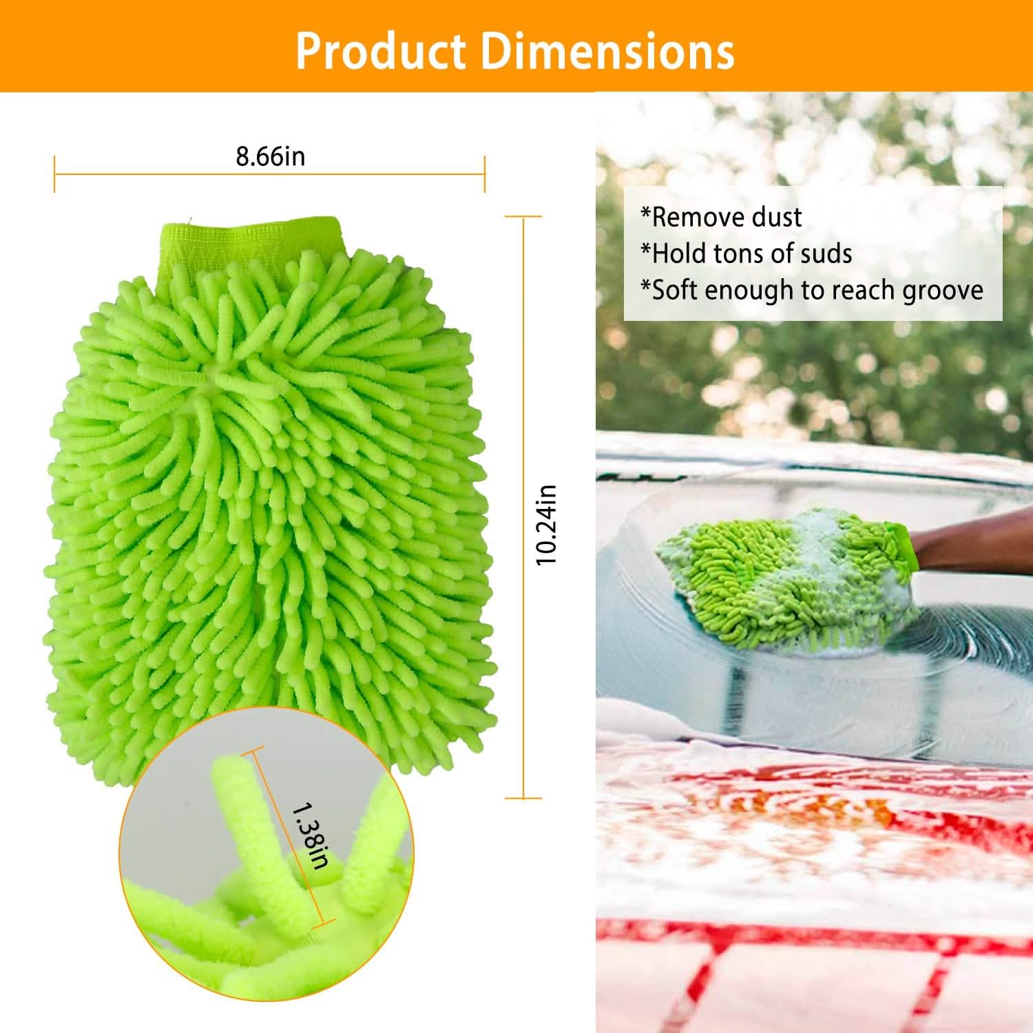 2-Pack: Car Wash Mitt Car Washing Gloves Automotive - DailySale
