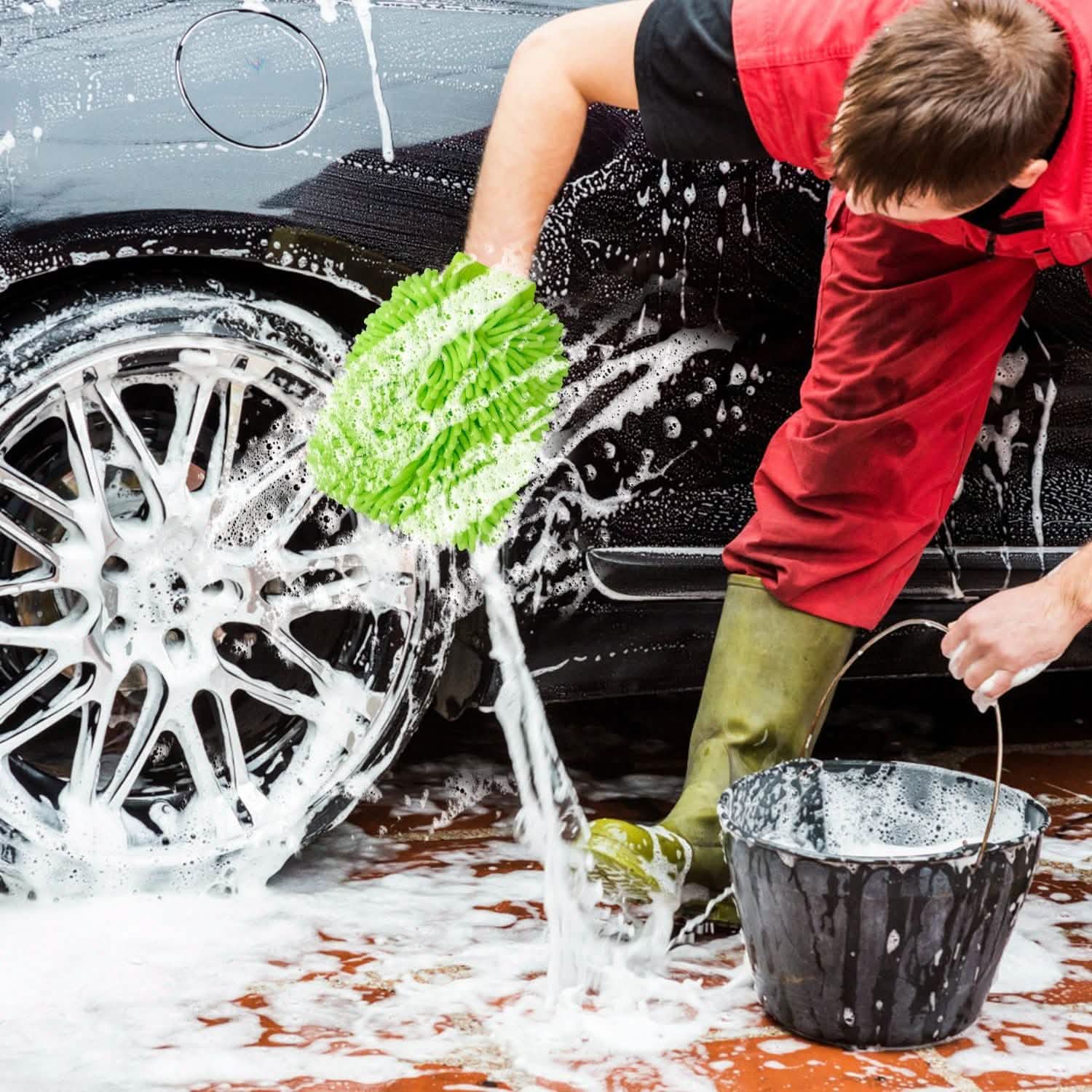 2-Pack: Car Wash Mitt Car Washing Gloves Automotive - DailySale