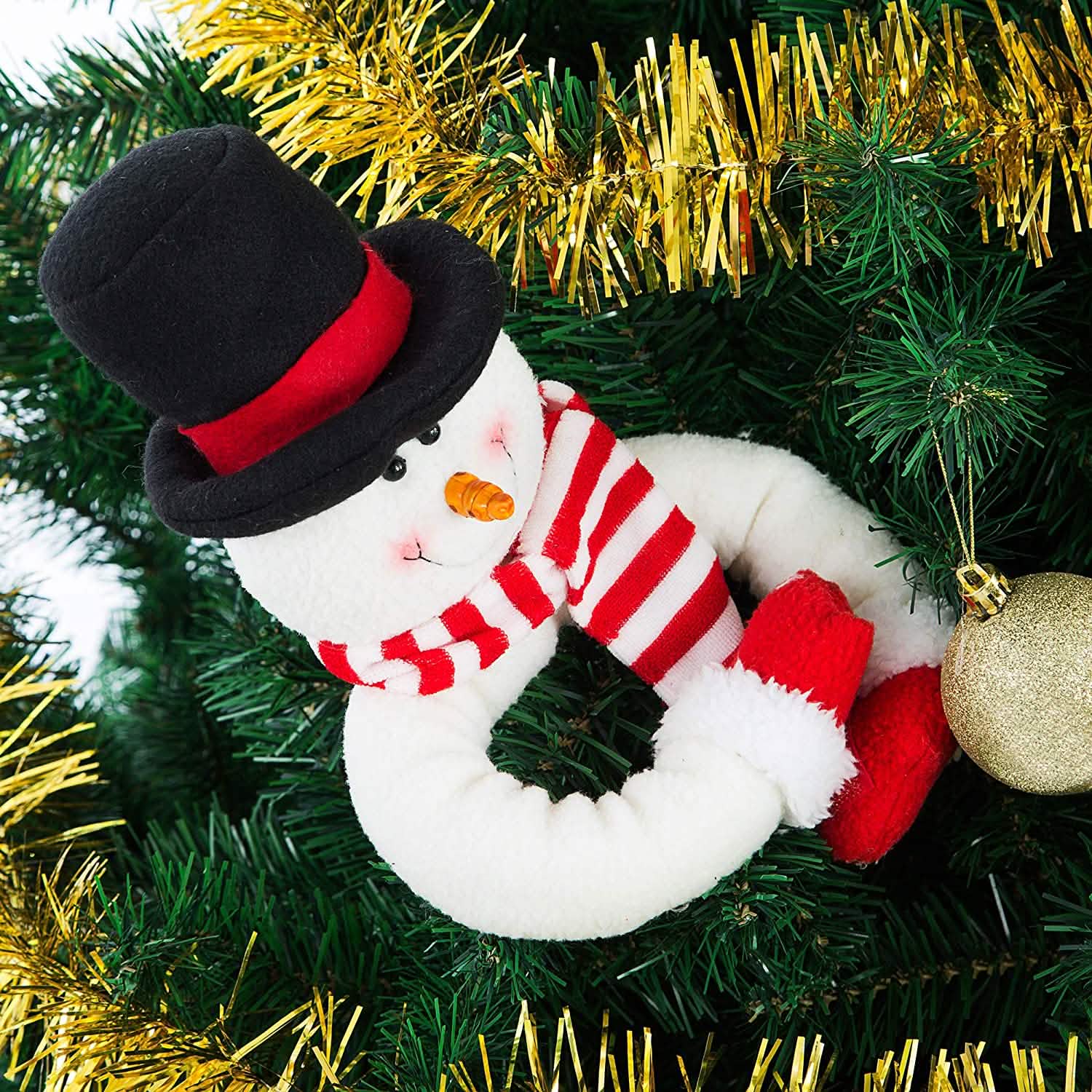 2-Pack: Christmas Curtain Buckle Doll Santa & Snowman Holiday Decor & Apparel - DailySale