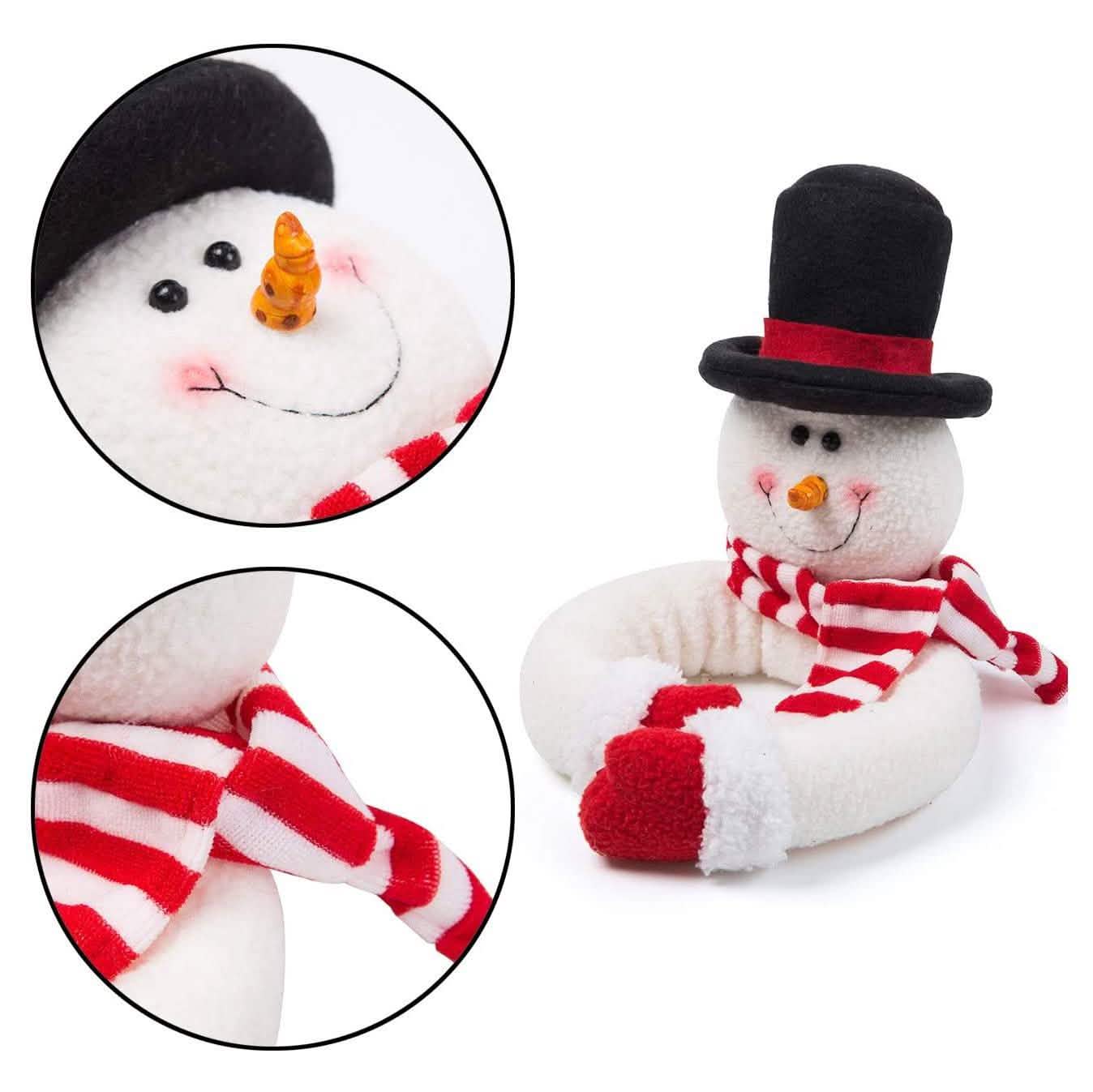 2-Pack: Christmas Curtain Buckle Doll Santa & Snowman Holiday Decor & Apparel - DailySale