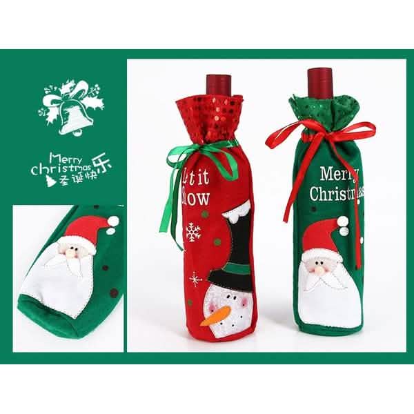 2-Pack: Christmas Decorations Red Wine Bag Holiday Decor & Apparel - DailySale