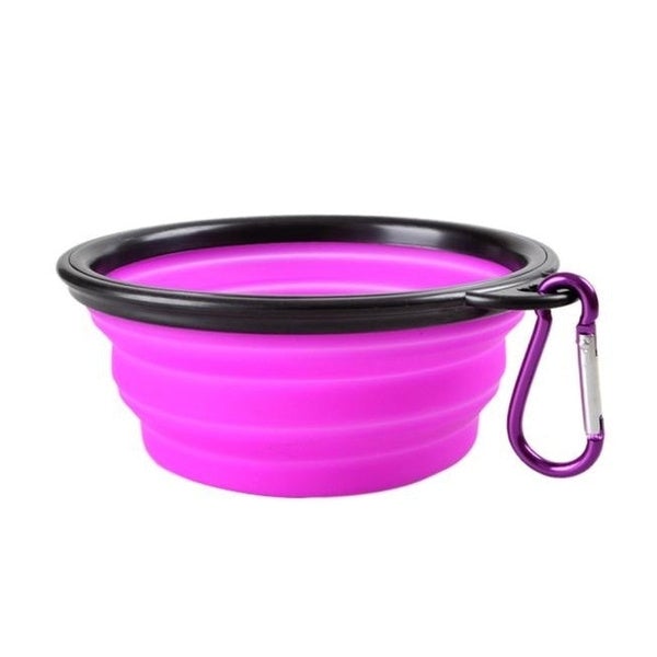 2-Pack: Collapsible Food Water Travel Bowl Pet Supplies Purple - DailySale