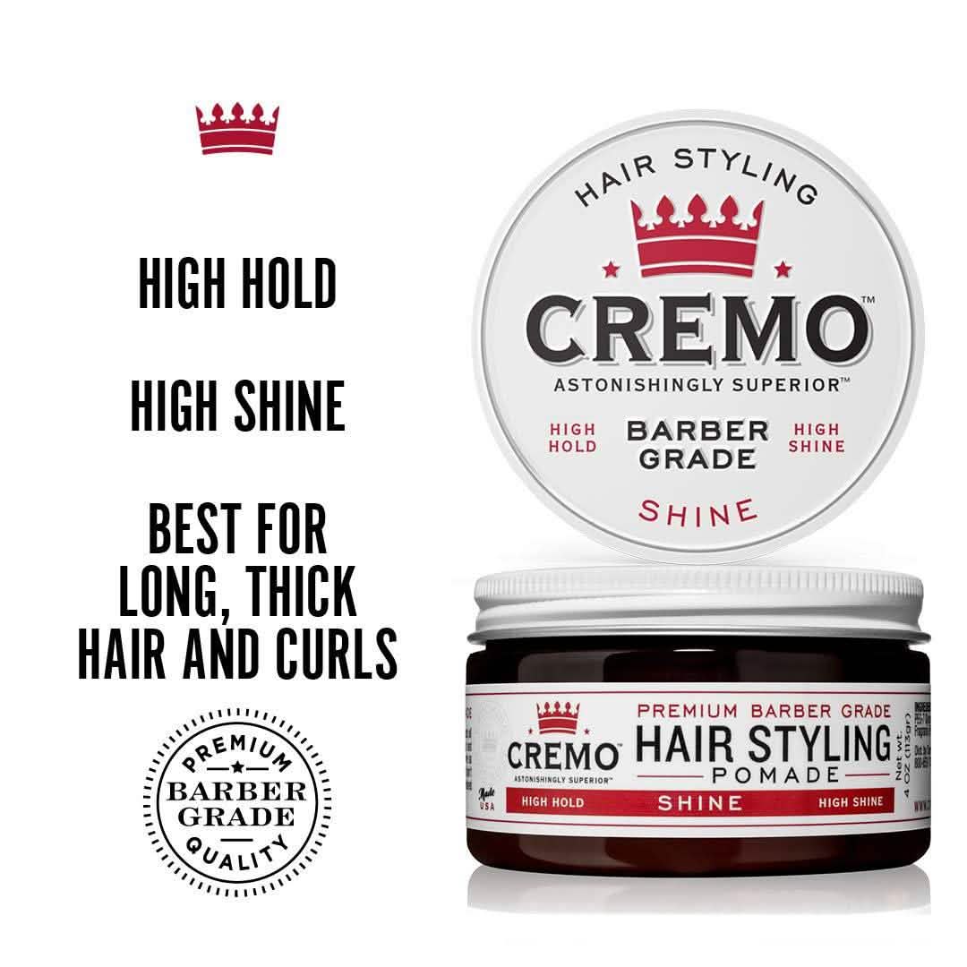 2-Pack: Cremo Premium Barber Grade Hair Styling Shine Pomade 4oz Beauty & Personal Care - DailySale
