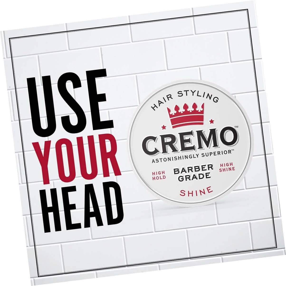 2-Pack: Cremo Premium Barber Grade Hair Styling Shine Pomade 4oz Beauty & Personal Care - DailySale