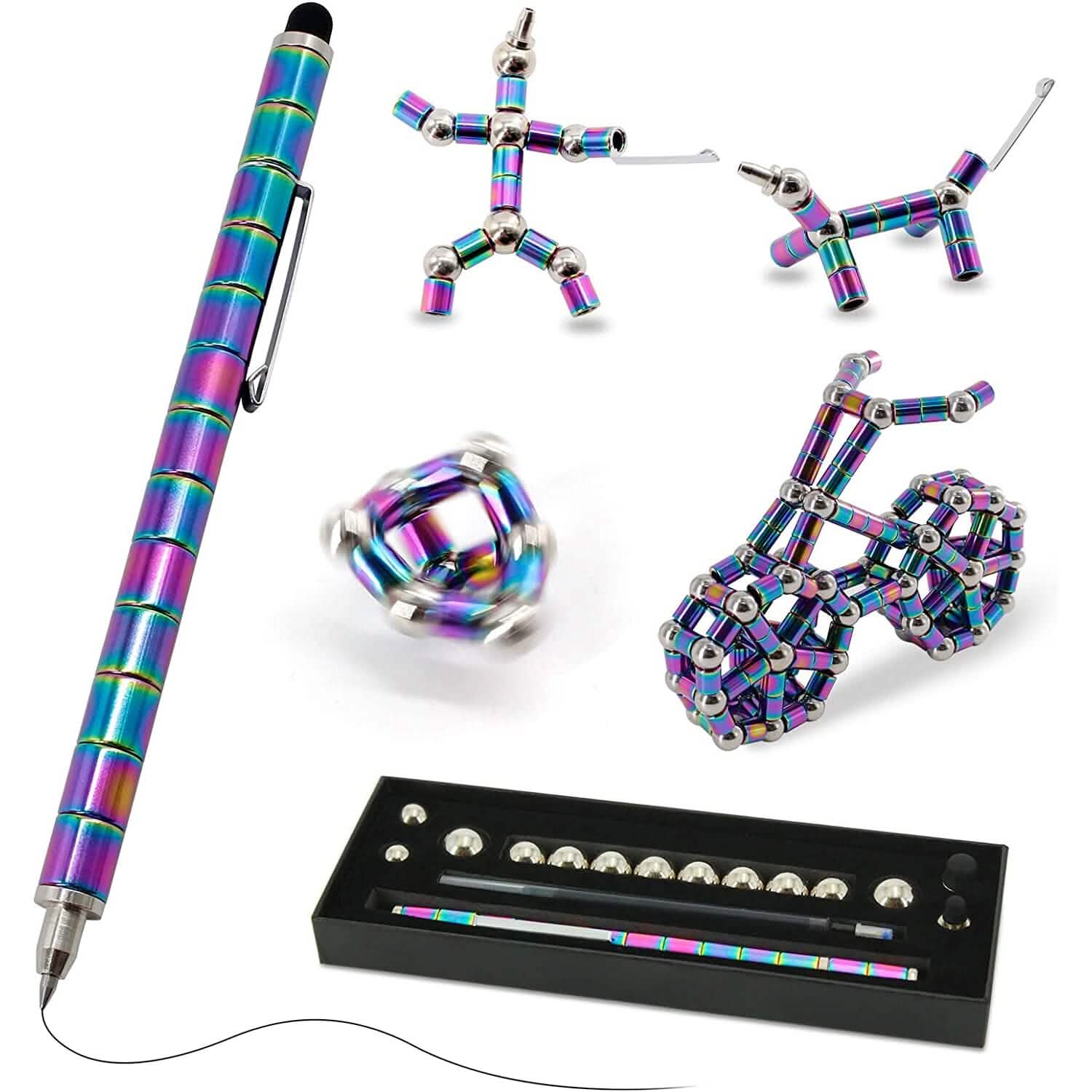 2-Pack: Decompression Magnet Metal Pen Wellness Multicolor - DailySale