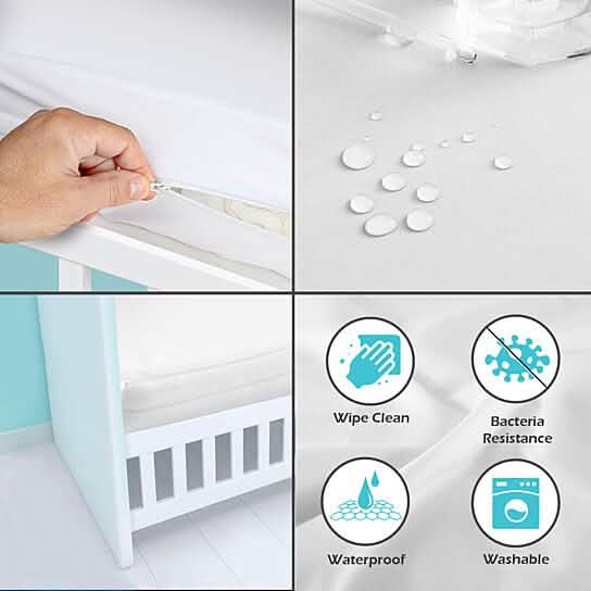 2-Pack: Deluxe Vinyl Zippered Crib Mattress Cover Bedding - DailySale