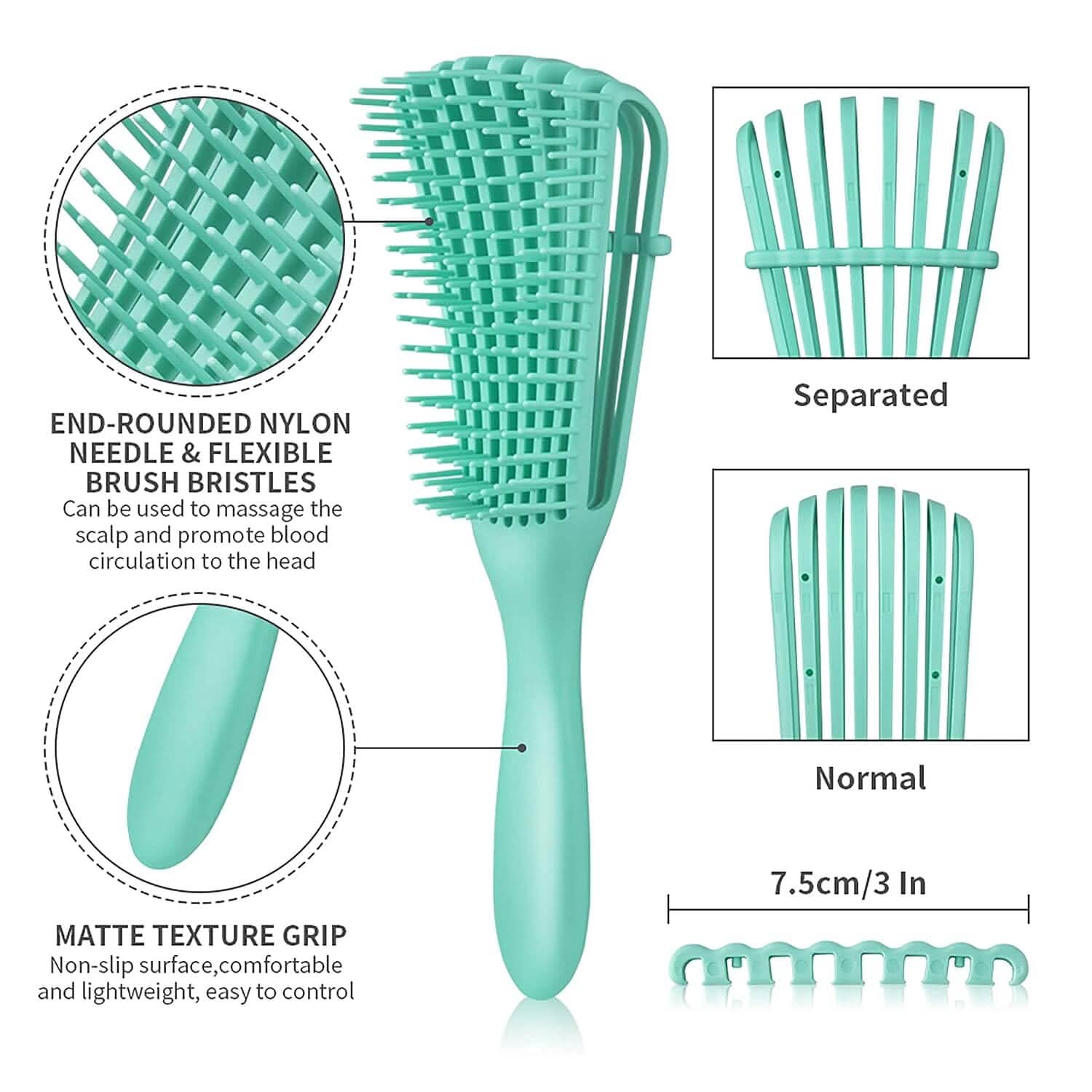 2-Pack: Detangler Brush for Curly Hair, Afro Textured 3a to 4c Kinky Wavy Beauty & Personal Care - DailySale