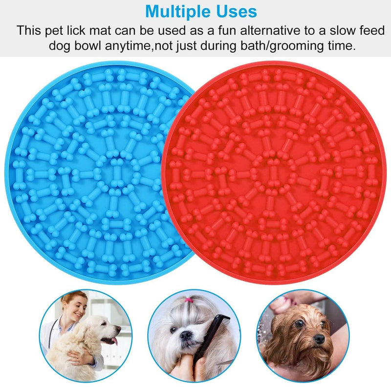 2-Pack: Dog Lick Pad Pet Shower Grooming Slow Feeder Distraction Mat Pet Supplies - DailySale