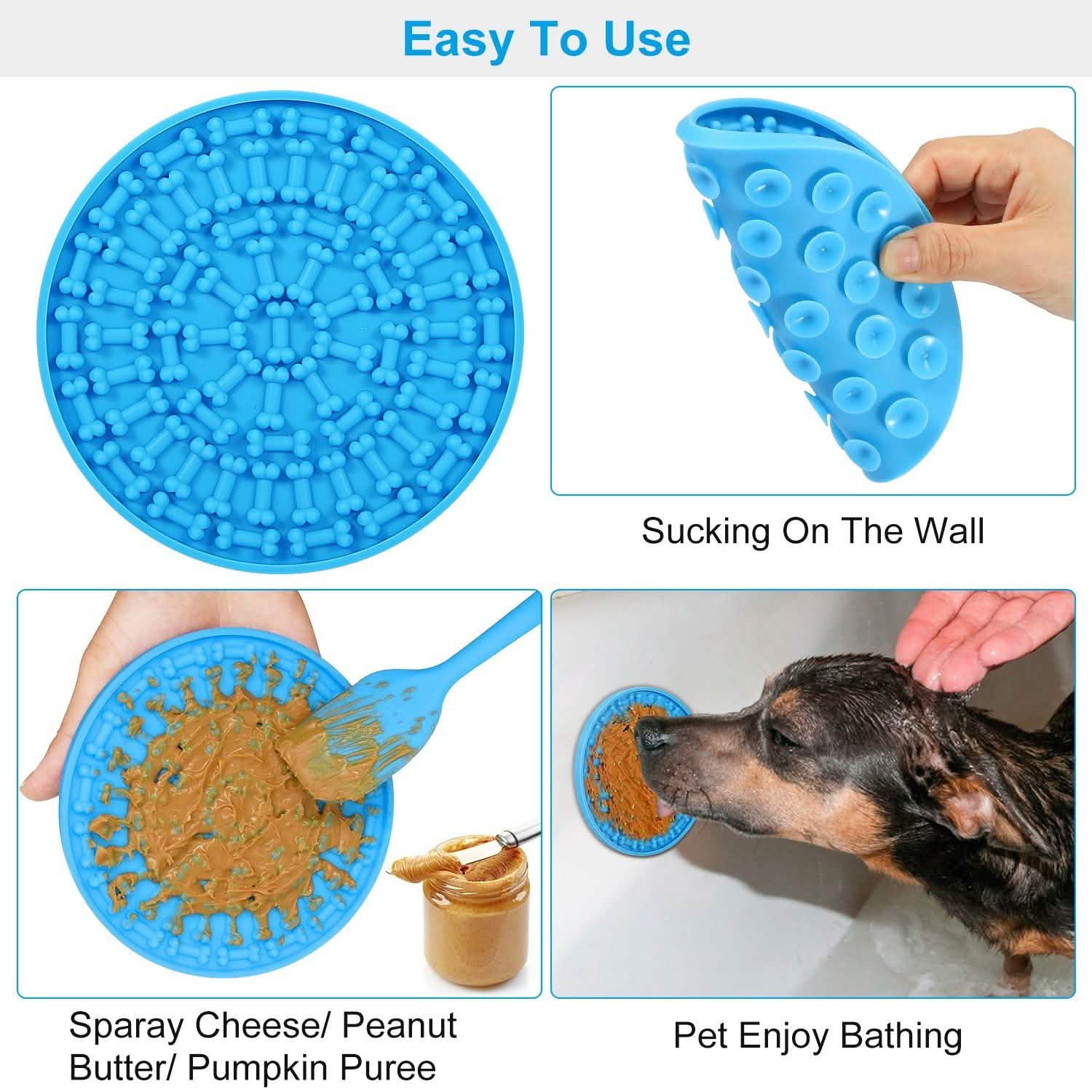 2-Pack: Dog Lick Pad Pet Shower Grooming Slow Feeder Distraction Mat Pet Supplies - DailySale