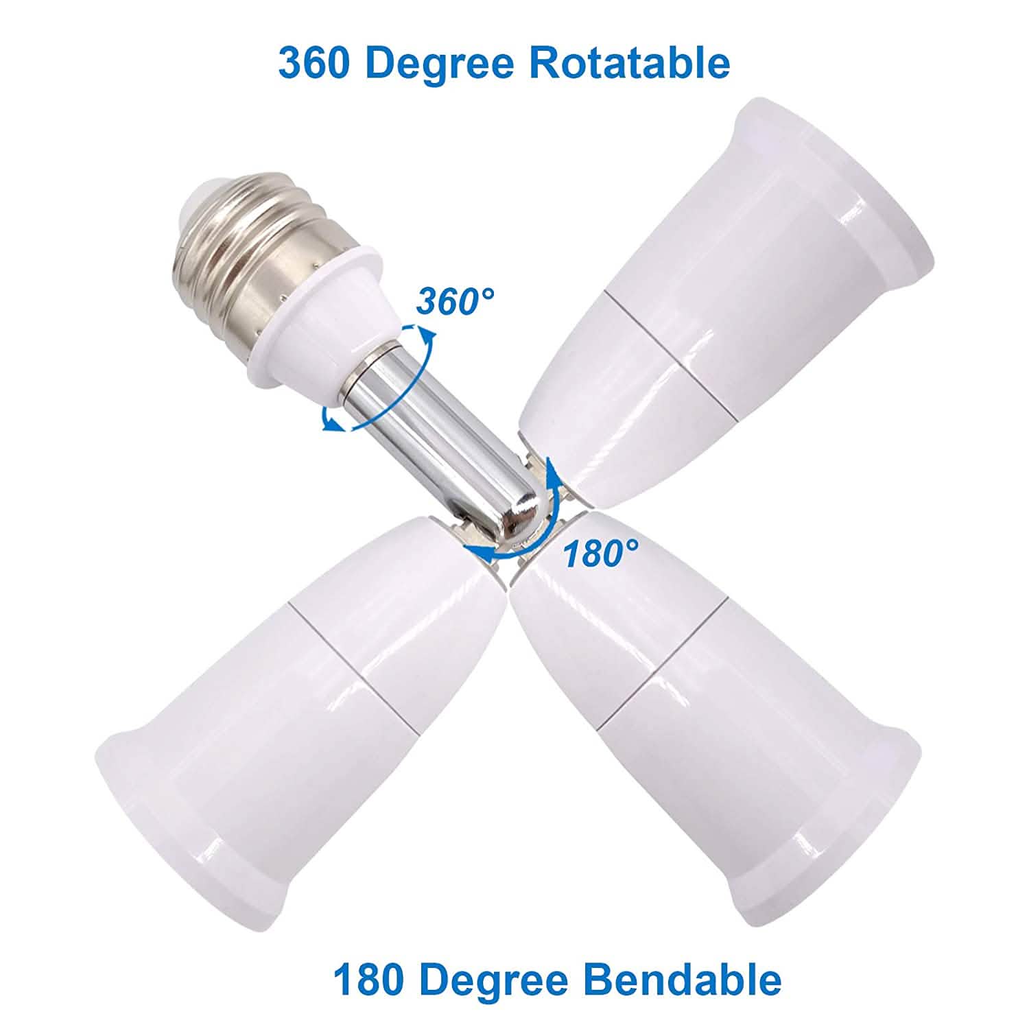 2-Pack: E26/E27 Lamp Holder Extender Indoor Lighting - DailySale