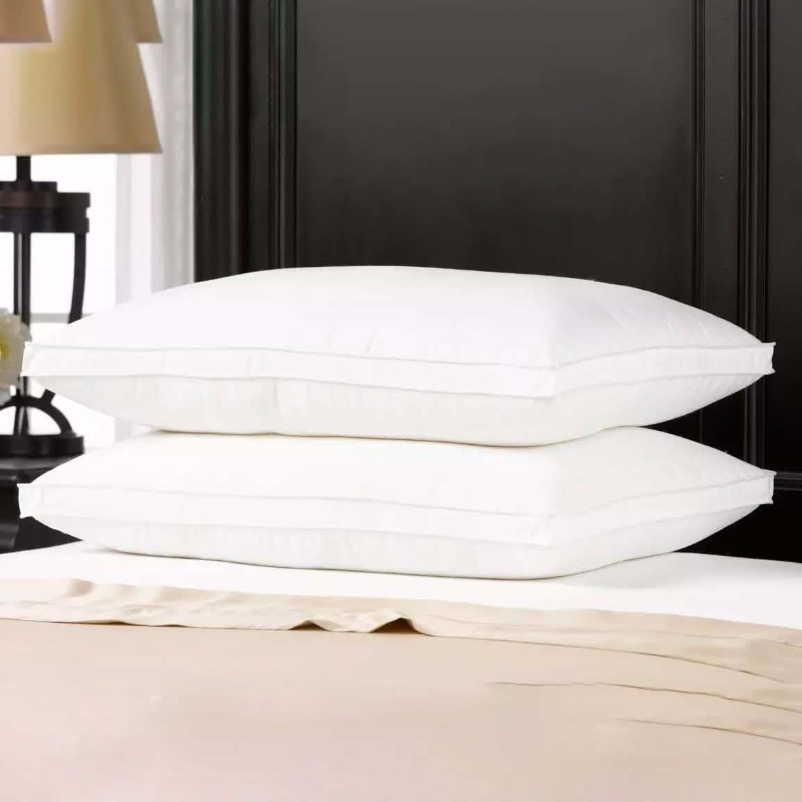 2-Pack: Ella Jayne Gusset Allergy Resistant Down-Like Fiber Pillows Bedding - DailySale