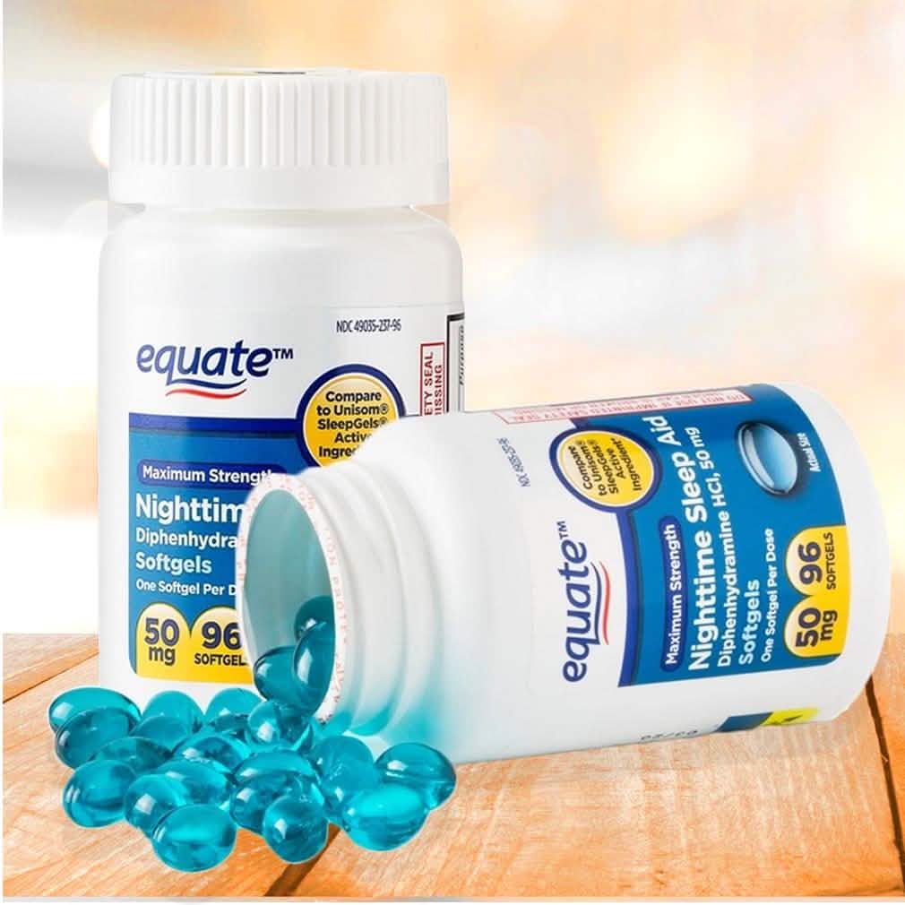 2-Pack: Equate Maximum Strength Nighttime Sleep Aid Softgels Wellness & Fitness - DailySale
