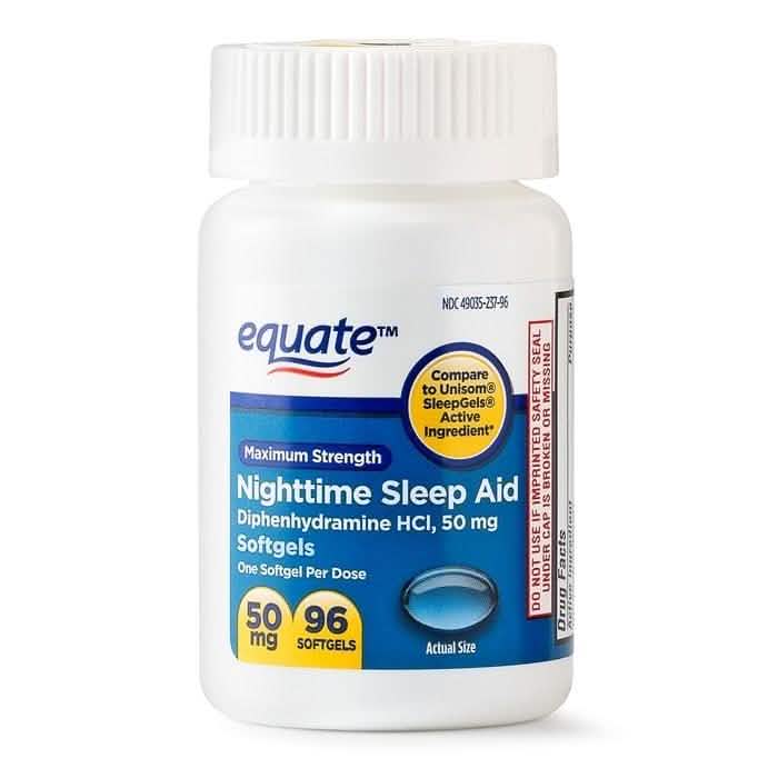 2-Pack: Equate Maximum Strength Nighttime Sleep Aid Softgels Wellness & Fitness - DailySale