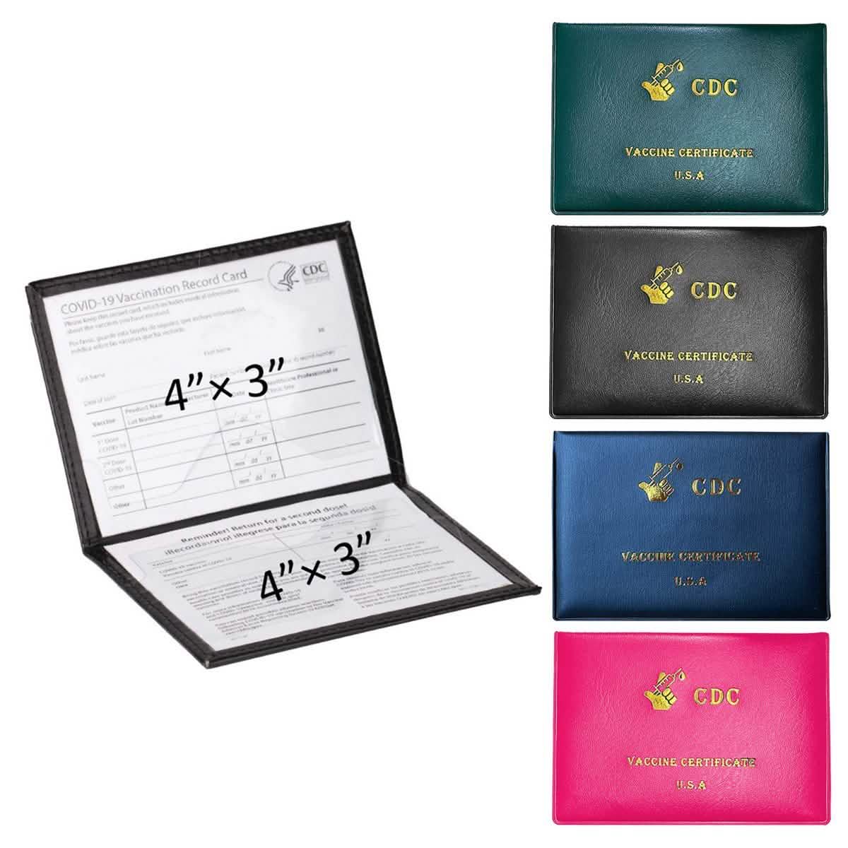 2-Pack: Faux Leather CDC Vaccination Card Immunization Record Protector Holder Everything Else - DailySale