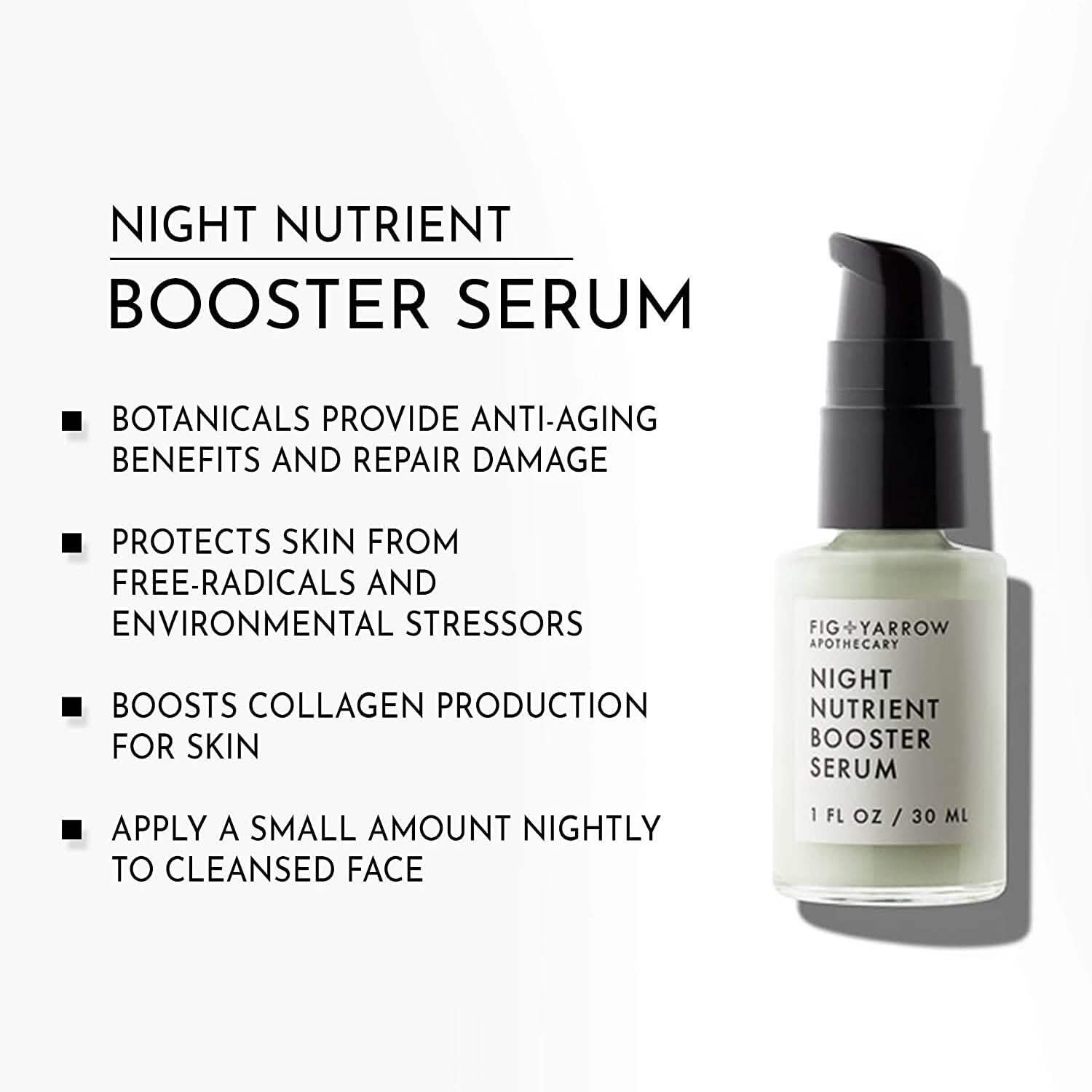 2-Pack: Fig+Yarrow Night Nutrients Booster Serum 1 FL OZ Beauty & Personal Care - DailySale