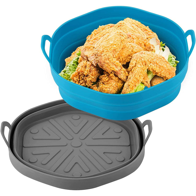 2-Pack: Foldable Silicone Air Fryer Liner