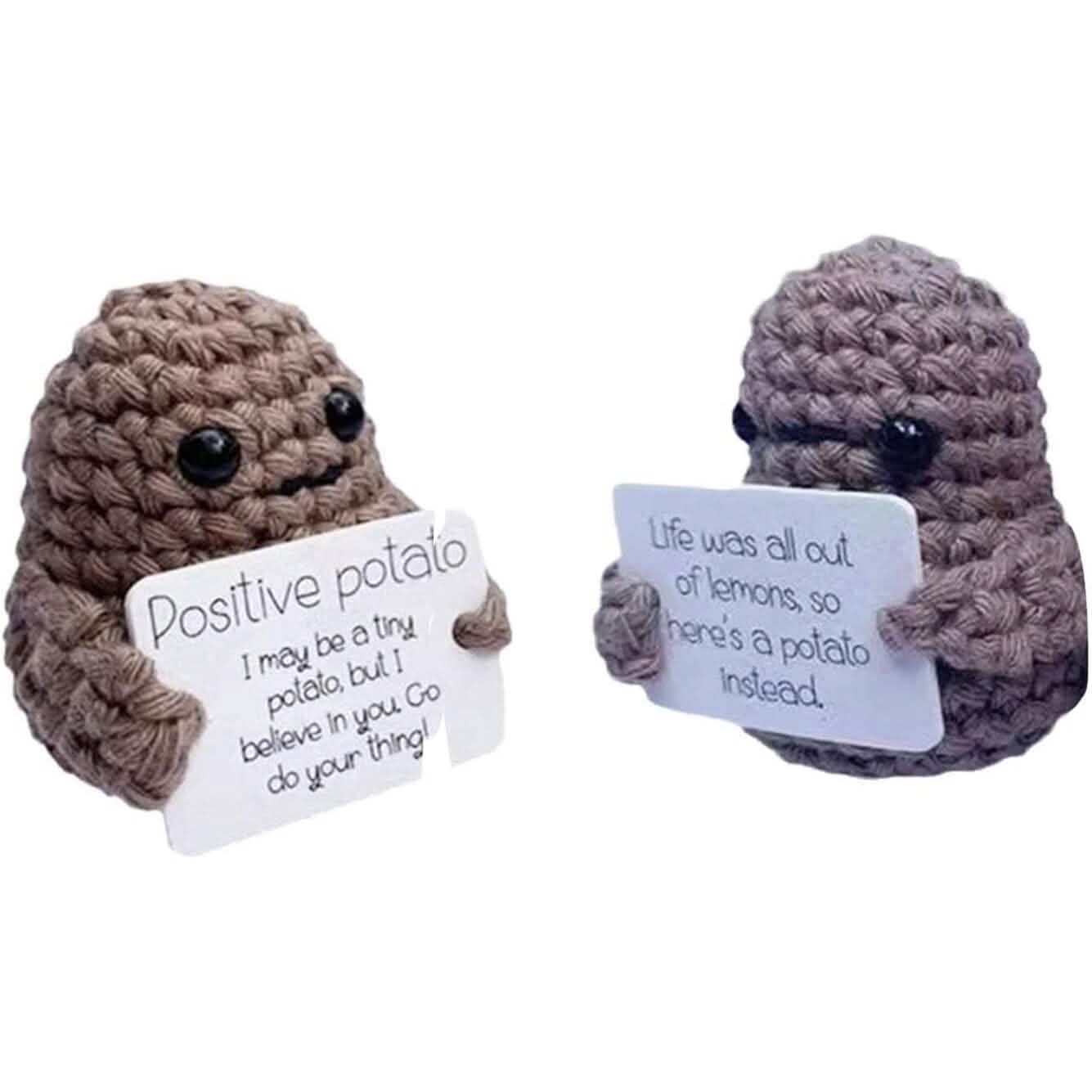 2-Pack: Funny Positive Potato Cute Wool Knitting Doll Furniture & Decor - DailySale