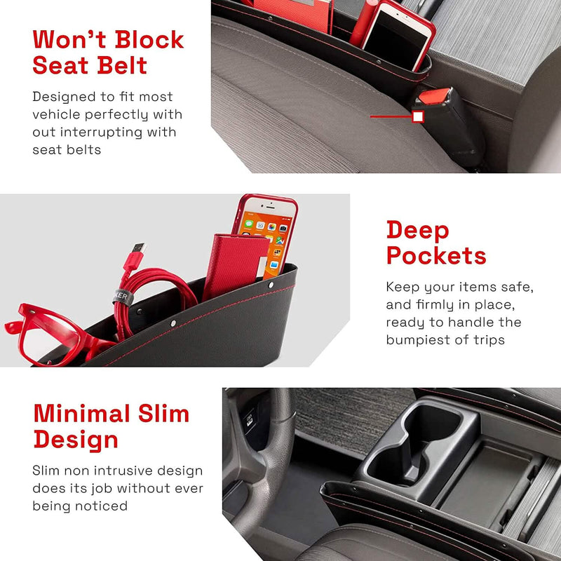 2-Pack: Gap Filler Car Seat Organizer Automotive - DailySale