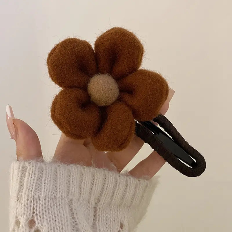 2-Pack: Gorgeous Plush Flower Hairpin Women's Shoes & Accessories Coffee - DailySale
