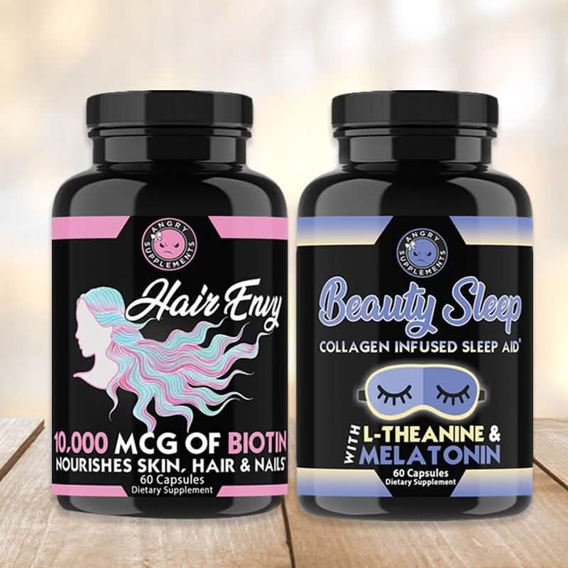 2 Pack: Hair Envy and Beauty Sleep Collagen Sleep Aid Wellness & Fitness - DailySale