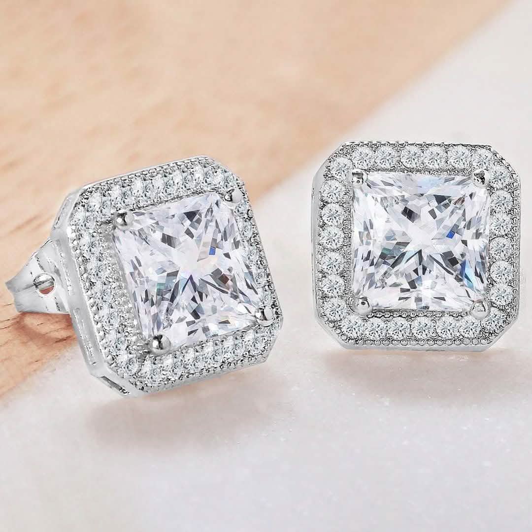 2-Pack: Halo Stud Earrings with Swarovski Elements Jewelry - DailySale