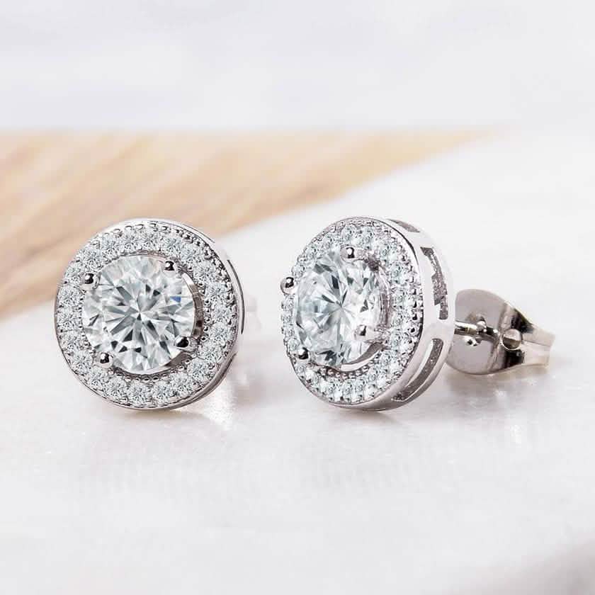 2-Pack: Halo Stud Earrings with Swarovski Elements Jewelry - DailySale