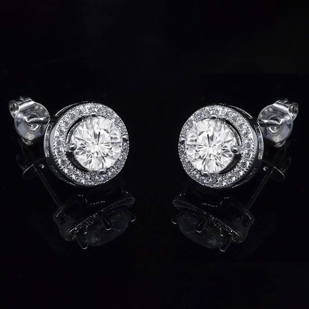 2-Pack: Halo Stud Earrings with Swarovski Elements Jewelry - DailySale