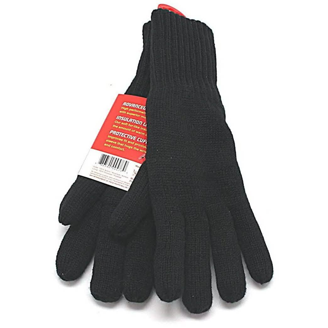 2-Pack: Heat Lockers Mens Black Thermal Gloves with Insulation Lining Men's Accessories - DailySale